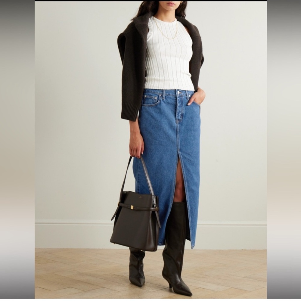 St. Agni Women's Blue Denim Maxi Skirt
